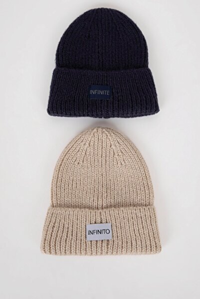 DeFacto Pánská 2dílná baret s potištěným štítkem Y7591Az24Wn