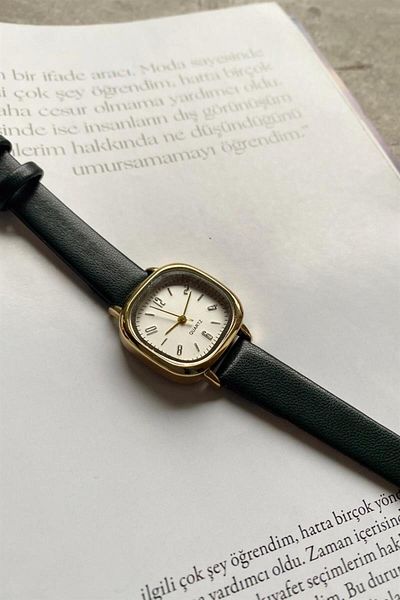 mylove Pera Leather Strap Watch Khaki