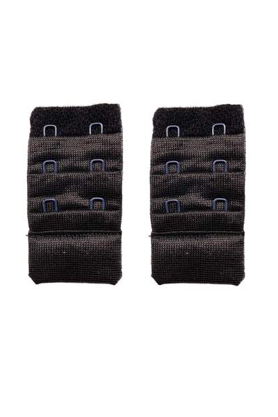 teknoparkx 2 Pieces Agraf Bra Extension Clasp 3 Rows / 2 Hooks Black
