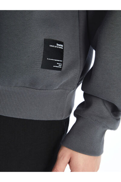 LC Waikiki XSIDE Антрацит Чоловічий світшот - Велосипедна комір, довгі рукави, принт