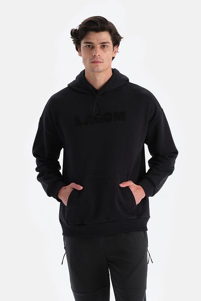 Dagi Schwarzes Herren-Sweatshirt mit Kapuze