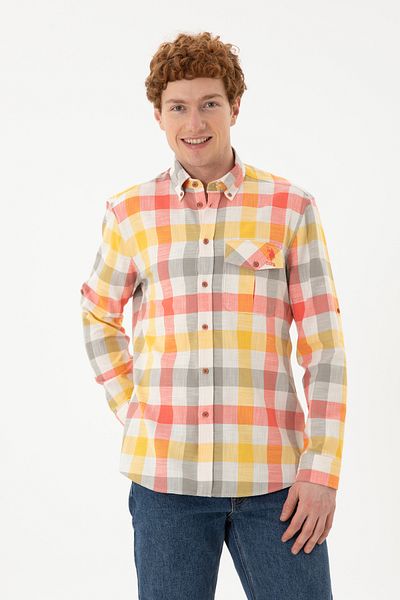U.S. Polo Assn. Мъжка червена карирана риза 50284515-VR239