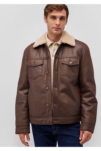 Mavi Brown Faux Leather Jacket with Faux Fur Detail Regular Fit / Regular Cut 0110460 -71603
