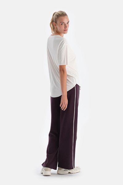 Dagi Plum Women's Modal Double Piping Detaillierte Jogginghose