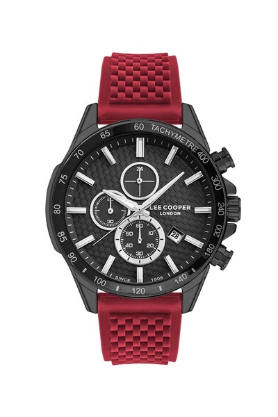 Lee Cooper ساعة لي كوبر متعددة الوظائف للرجال بمينا سوداء - LC07341.658
