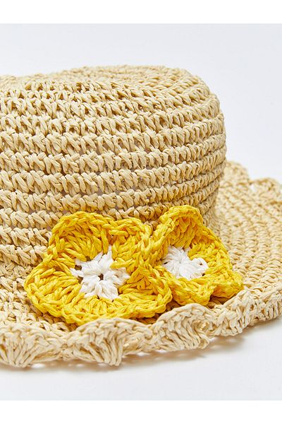 LC Waikiki 3D Flower Detailed Baby Girl Straw Hat