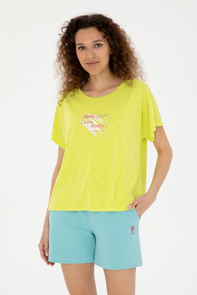 U.S. Polo Assn. Women's Pistachio Green Crew Neck T-Shirt 50284355-Vr087