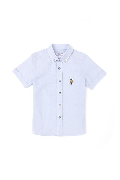 U.S. Polo Assn. Светлосиня риза с къс ръкав за момче 50284019-VR003