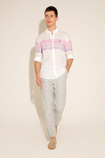 U.S. Polo Assn. Erkek Carrot Fit Açık Mavi Kanvas Pantolon 50283962-VR003