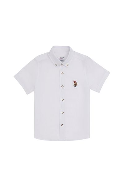 U.S. Polo Assn. Λευκό κοντομάνικο πουκάμισο για αγόρι 50284019 -VR013