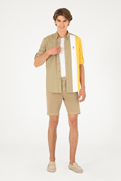 U.S. Polo Assn. Erkek Açık Haki Dokuma Şort 50283948-VR183