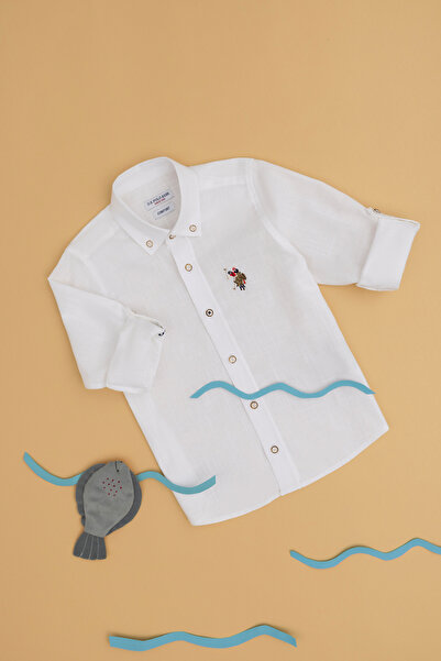 U.S. Polo Assn. Erkek Çocuk Beyaz Uzun Kollu Basic Gömlek 50283994-VR013