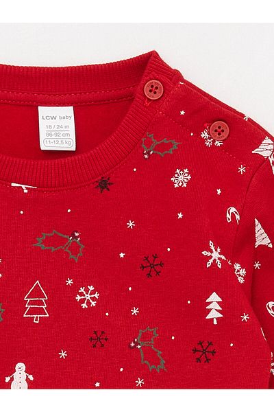 LC Waikiki Lw - Crew Neck Long Sleeve New Year Themed Baby Boy Sweatshirt