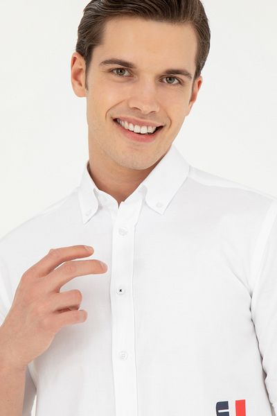 U.S. Polo Assn. White Long Sleeve Men's Shirt - 50283772 -Vr013