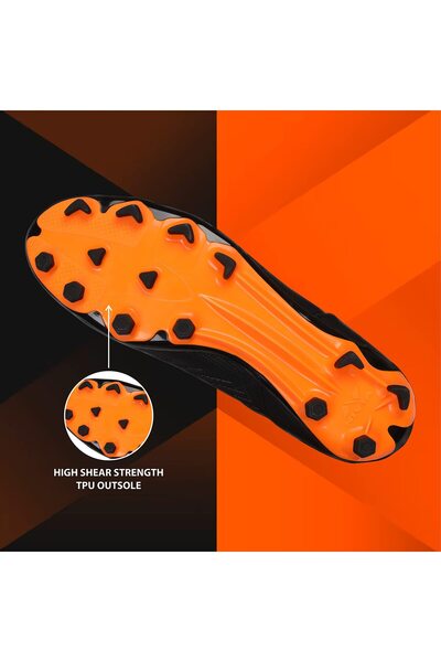 Nivia Crane 2.0 Football Shoes | Black,7 UK/ 8 US / 41 EU| TPU | Moulded Insole | Waterproof