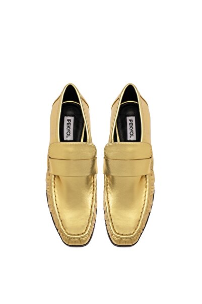 İpekyol Comfortable Loafer with Metallic Texture