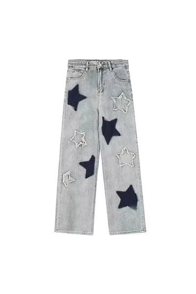 DENİKK Y2K Trend Star Detail Retro Unisex Jeans/Stars Jean Pants