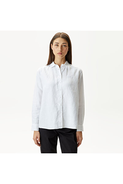 Lacoste Kadın Regular Fit Beyaz Gömlek