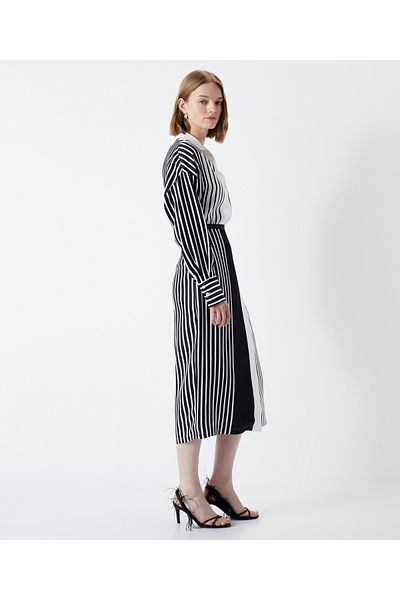İpekyol Line pattern midi skirt