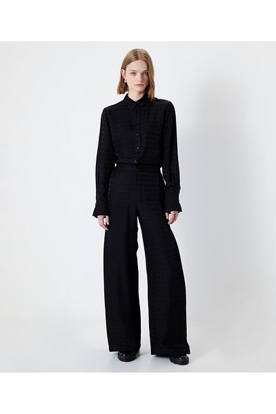 İpekyol Jacquard wide leg fit pants