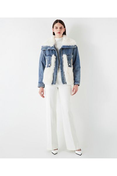 İpekyol Denim And Faux Fur Mix Coat