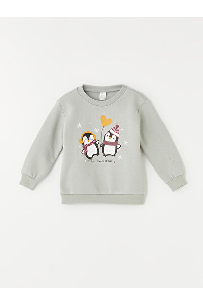 LC Waikiki LCW طاقم الرقبة طويلة الأكمام المطبوعة طفلة البلوز