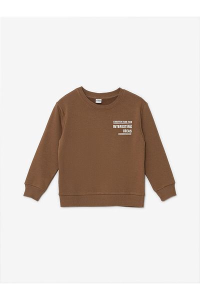 LC Waikiki Μακρυμάνικο φούτερ για αγόρι με στάμπα LCW Kids Crew Neck