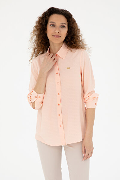 U.S. Polo Assn. Γυναικείο μακρυμάνικο πουκάμισο σομόν 50283752-VR047