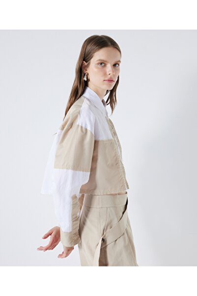 İpekyol Colorblock crop shirt