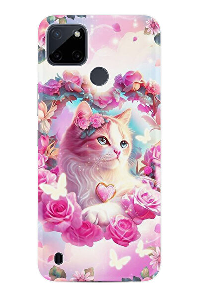 realme C21Y Kılıf Boutique Baskılı Resimli Güzel Kedi Pcode -037