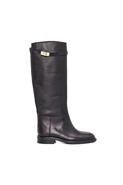 Sofia Baldi KAUL SİYAH DERİ Kadın DÜZ ÇİZME