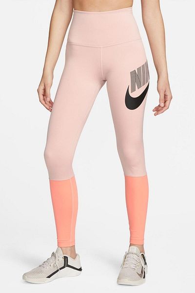Nike O singură jambiere de antrenament cu talie înaltă, cu talie înaltă, cu 2 buzunare, roz