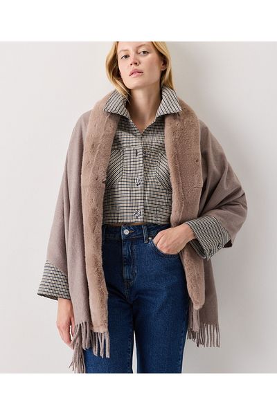 İpekyol Furry Faux Poncho