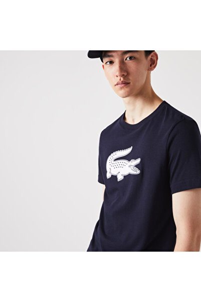Lacoste Erkek Regular Fit Bisiklet Yaka Baskılı Lacivert T-Shirt