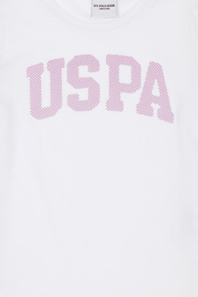 U.S. Polo Assn. Κοριτσίστικο λευκό μπλουζάκι με λαιμόκοψη Basic 50283360-VR013