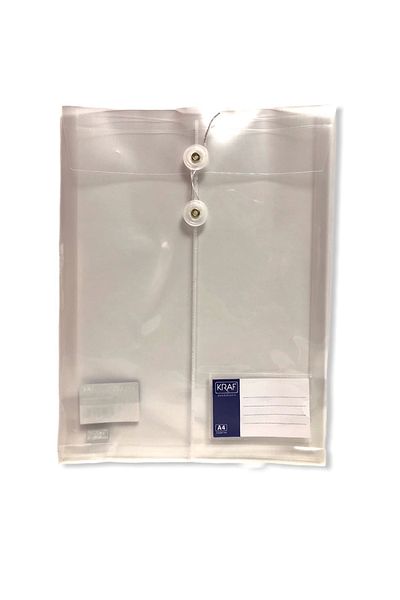 KRAF 1259 ملف مستندات عمودي شفاف بحبل A4