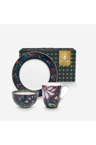 Pip Studio Berry Blues Blue Porcelain Breakfast Set