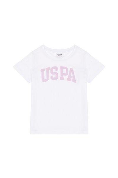 U.S. Polo Assn. Κοριτσίστικο λευκό μπλουζάκι με λαιμόκοψη Basic 50283360-VR013