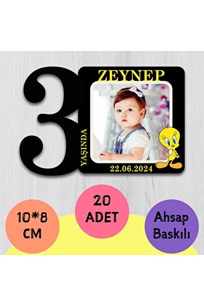 wonderlike 3 Yaşında Foto Baskılı Magnet 15 Adet