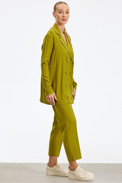 Tığ Triko Double Breasted Buttoned Rayon Suit Acid