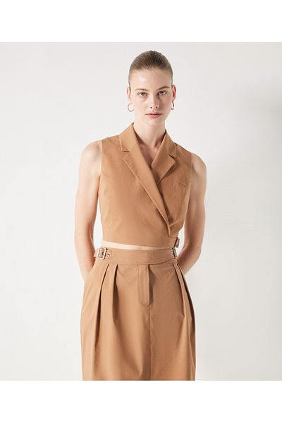 İpekyol Crop Belted Vest