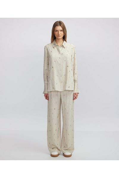 İpekyol Embroidered Textured Shirt