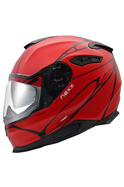 Nexx Y.100 B-SIDE MAT SİYAH-KIRMIZI KASK