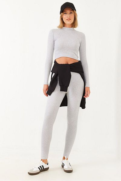 Bianco Lucci Damen-Strumpfhosen-Crop-Oberteil-Set 149 60251869