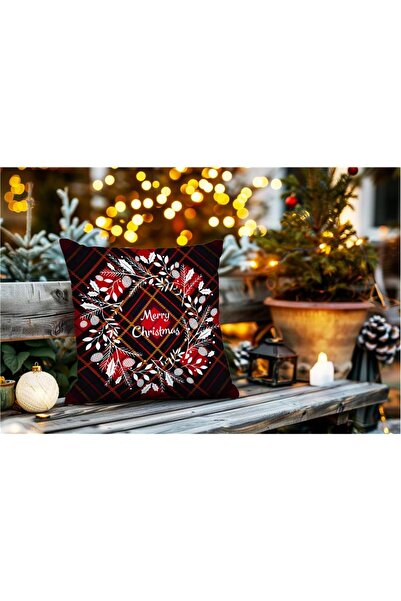 Evmila Față de pernă din catifea cu model de Crăciun Fericit cu tema de Anul ...