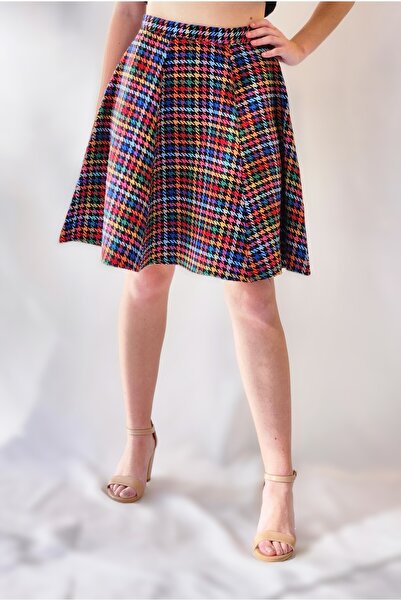 YAXİ Vzorovaná šestidílná zvonová sukně Rengarenk Jumper