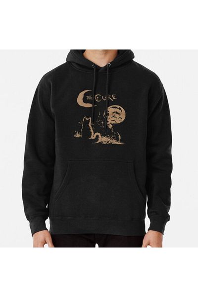 THEWERT Hanorac imprimat unisex The Cure Cat Moon din anii '90 Alt Indie Rock pentru bărbați,, Cat Lover