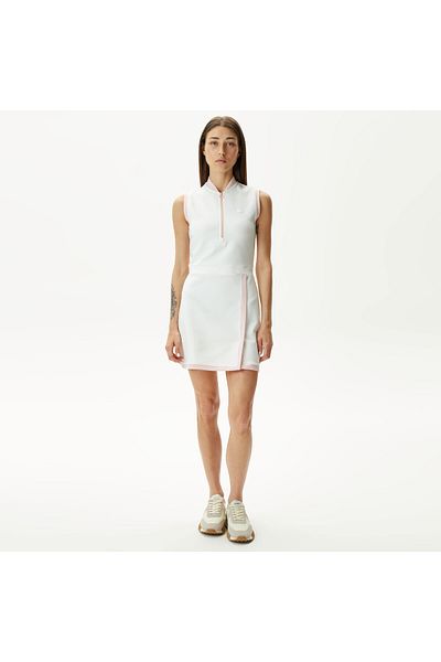 Lacoste Rochie albă pentru damă Flare Fit
