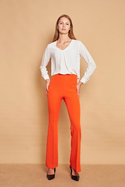 Jument Jambiere evazate Lycra cu talie înaltă - portocaliu