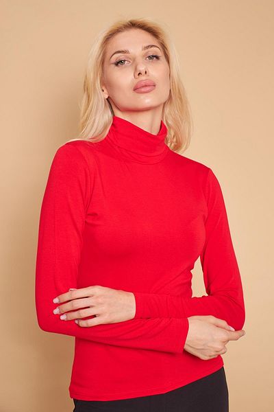 Jument Bluză cu mânecă lungă cu mânecă lungă din lycra, elegantă, din material, roșu
